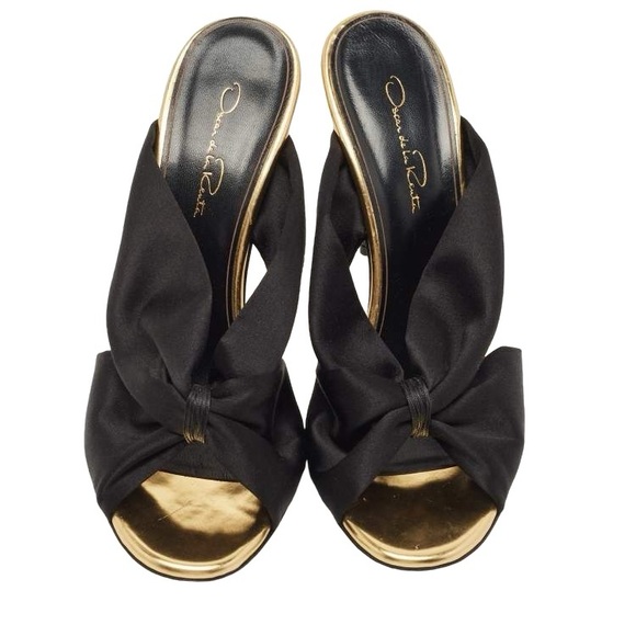 OSCAR DE LA RENTA Glenn Satin Mule Sandals - Picture 3 of 8
